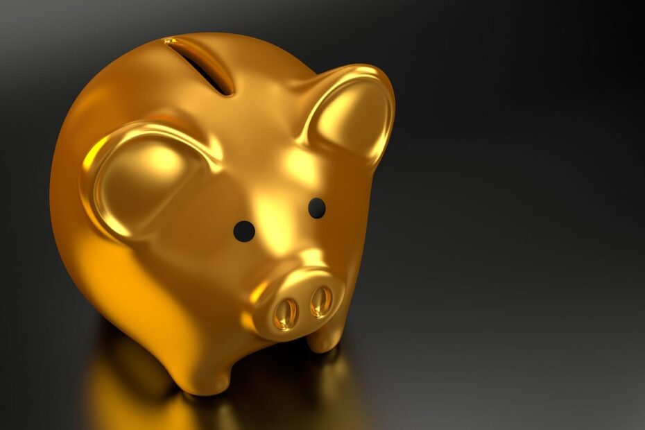 piggy bank, gold, money